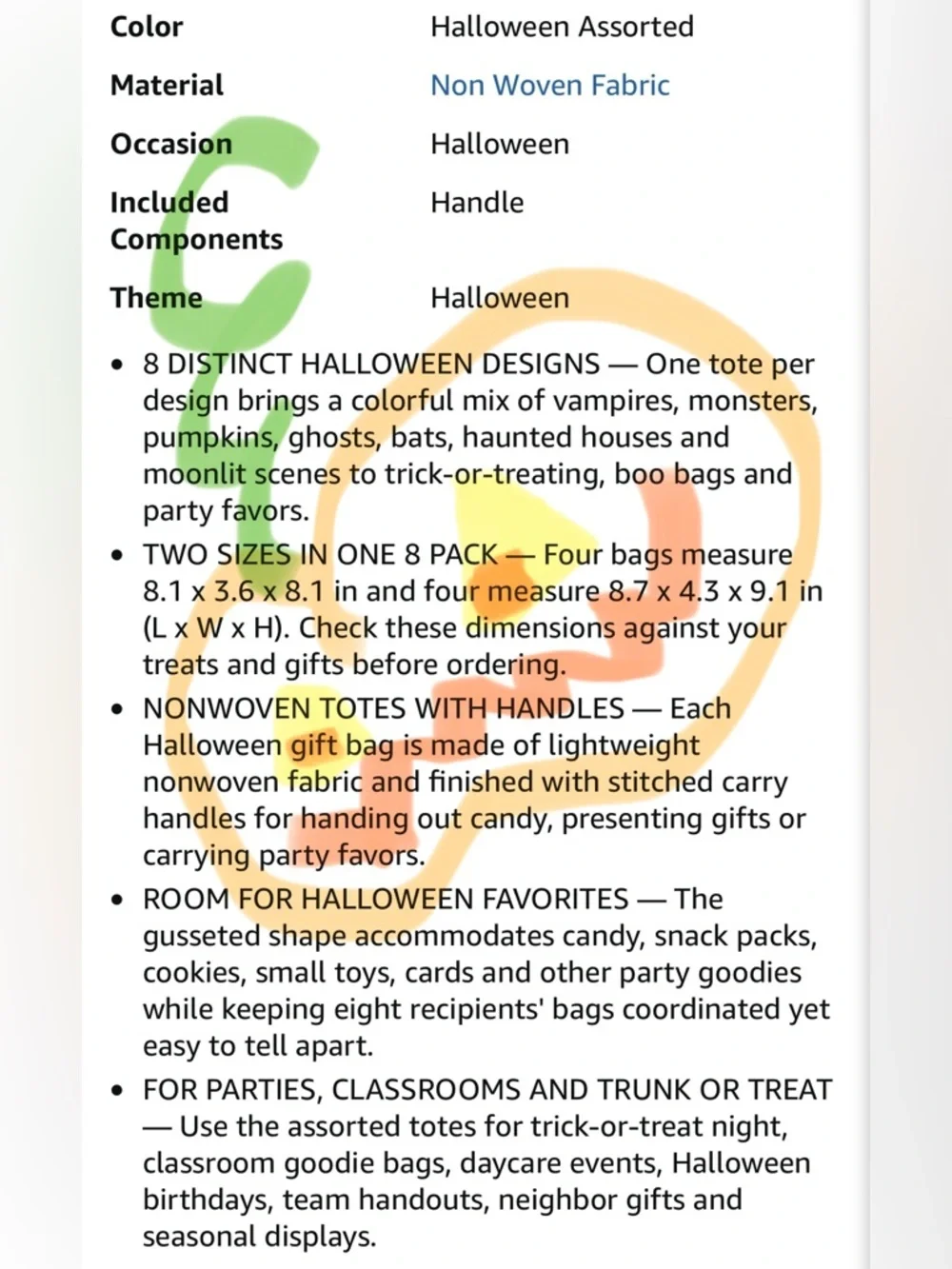 Spooky Halloween Treat Bags – 8 Pack